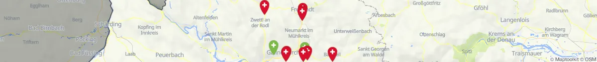 Kartenansicht für Apotheken-Notdienste in der Nähe von Sankt Oswald bei Freistadt (Freistadt, Oberösterreich)